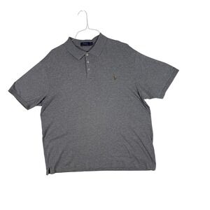 Polo Ralph Lauren Mens XLT Tall Grey Short Sleeve Cotton Jersey Polo Shirt